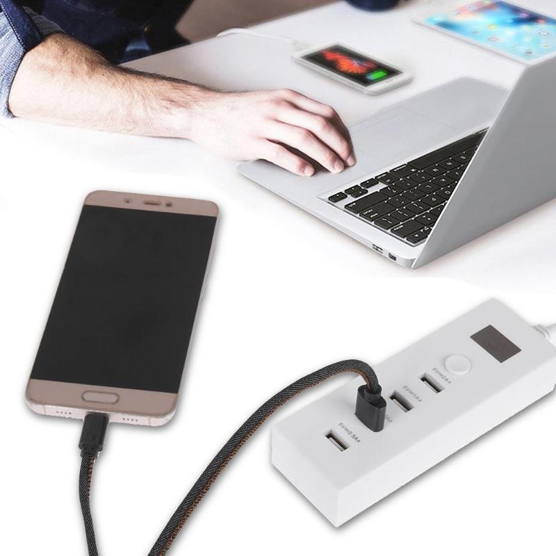 4 bærer multifunksjons usb-lader hurtiglading smartplugg strømskinne 5v 2a forlengelsesuttak(eu) hjemmeelektronikk