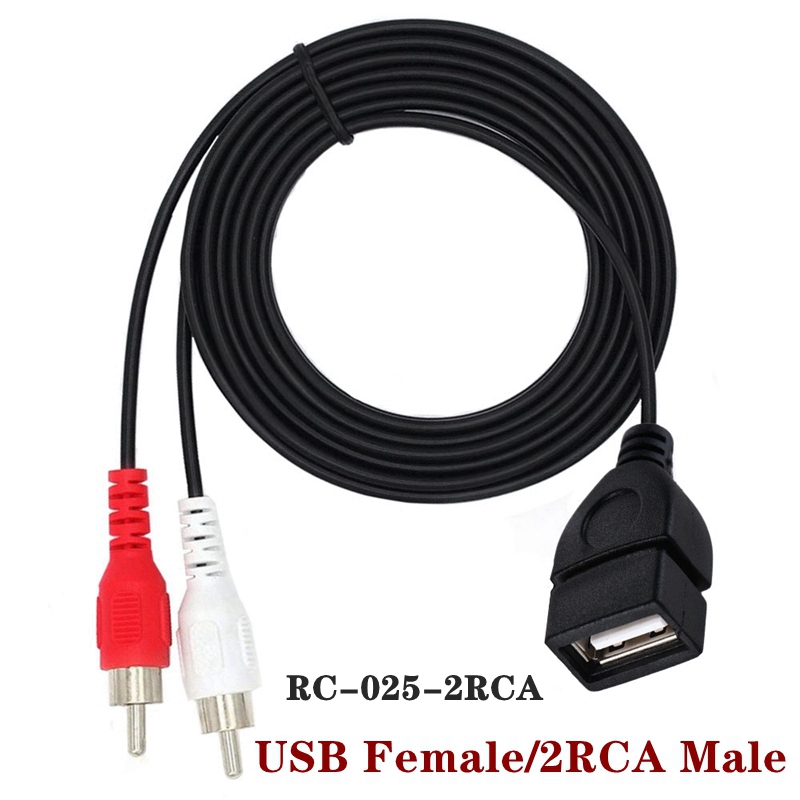 Adaptador USB macho a 3 RCA hembra, convertidor de Audio, Cable de vídeo AV A/V, Cable USB a RCA para HDTV, TV, Cable de televisión, 1 ud.: Blanco / 0,2 m