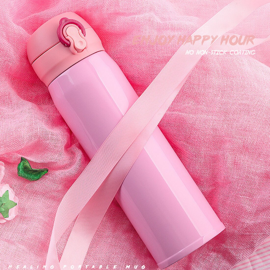 500ml termos robić herbaty z filtrem kubek termiczny ze stali nierdzewnej kubek robić kawy butelka wody gabinet biznes Dom Thermoes: różowy