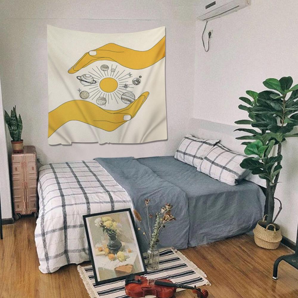 Naturlig skog flickor bakgrund tyg vägghängande gobeläng matta yogamatta mandala hippie dekoration strand matta heminredning