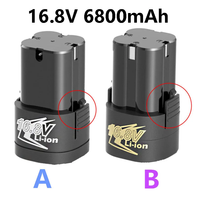 16.8V 6800mAh Lithium Battery 18650 Li-ion Battery Power Tools accessories For Cordless Screwdriver Electric Drill Batter