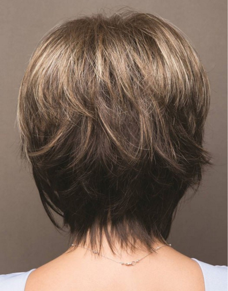 Pelucas de pelo corto con flequillo, peluca de corte Pixie Rubio mezclado marrón oscuro para mujeres, pelucas rectas de fibra sintética