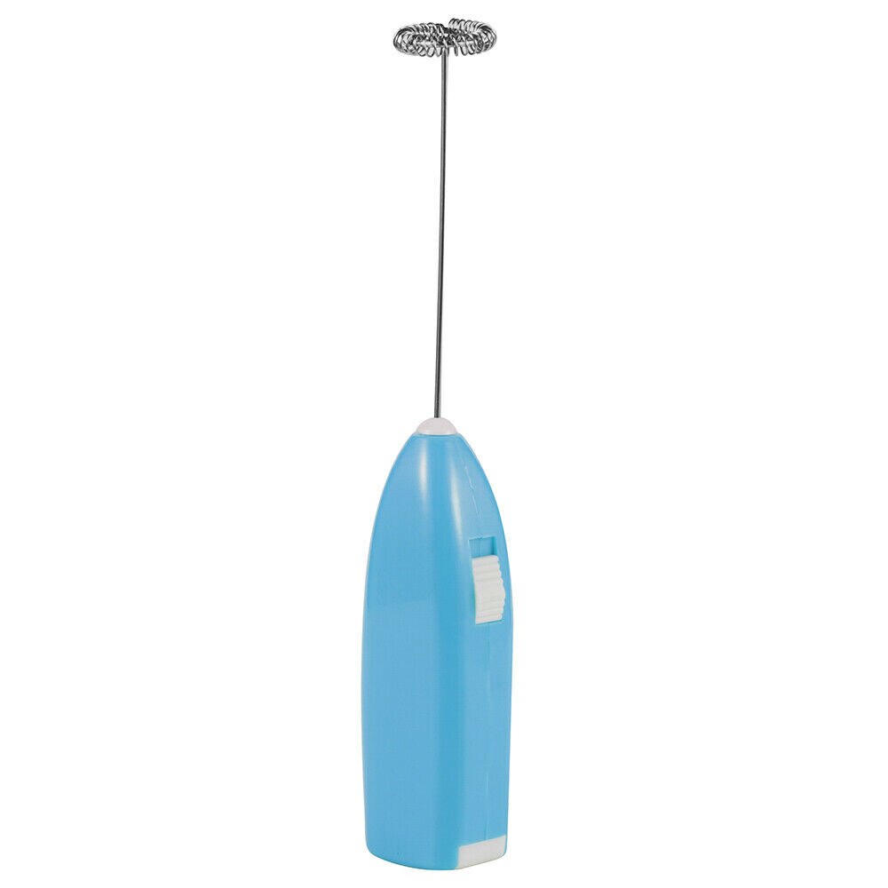 Batidor eléctrico de mano para cocina, Mini batidor de acero inoxidable para huevos, café, leche, práctico utensilio de cocina fácil de limpiar: Azul