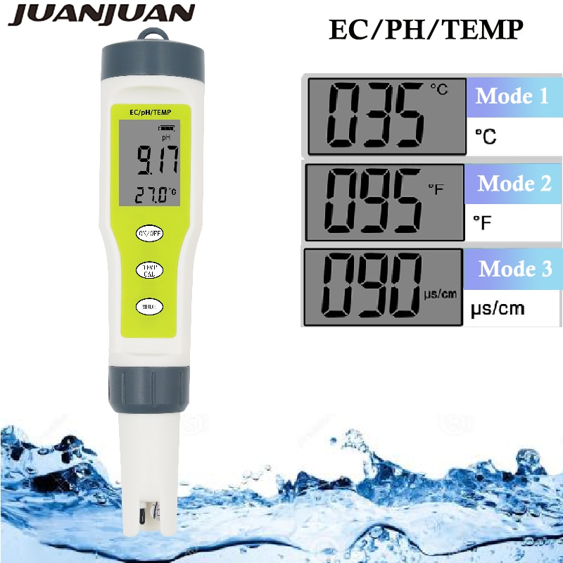 3 In 1 EZ9902 Ec Meter Water Quality Tester Ph Ec Temp Meter Vervangen Probe Zuiverheid Maatregel Tool Zuurgraad Testers voor Zwembad 20% Off