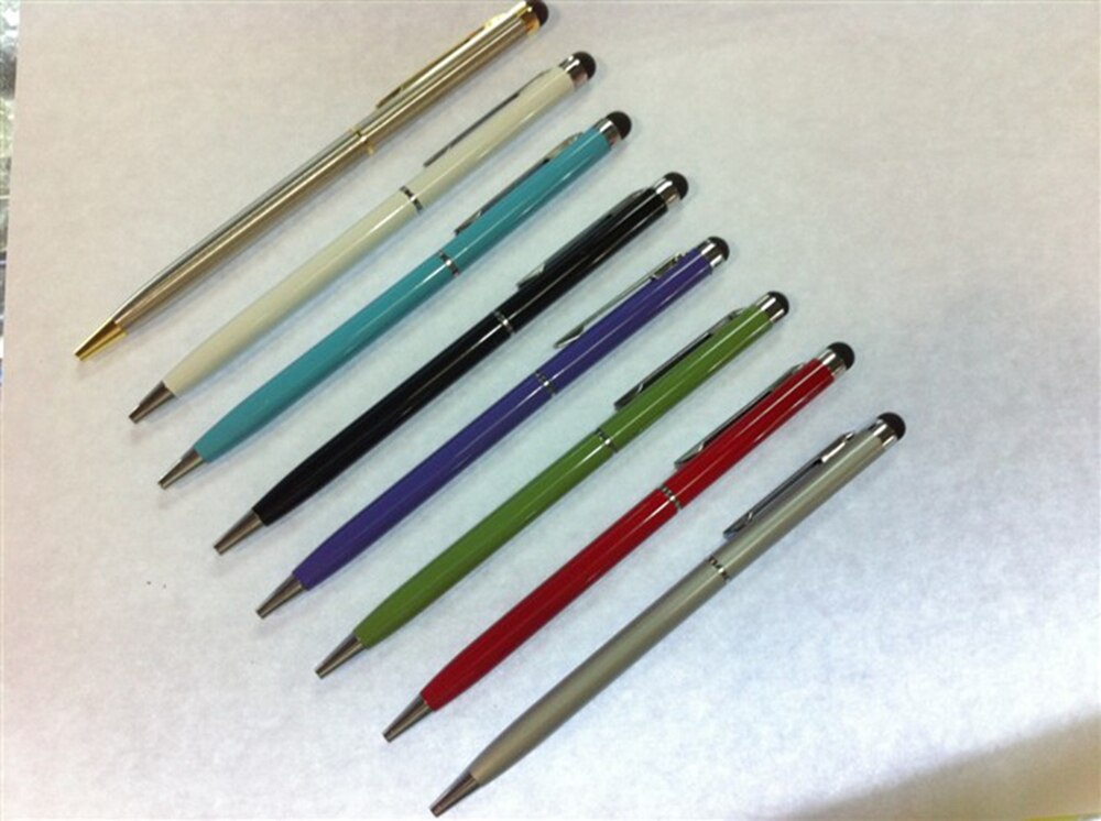 10pcs High Sensitive 2 in 1 Capacitive Touch Stylus Pen with Gel ink Ballpoint Pen for Smart Android Phone Tablet PC