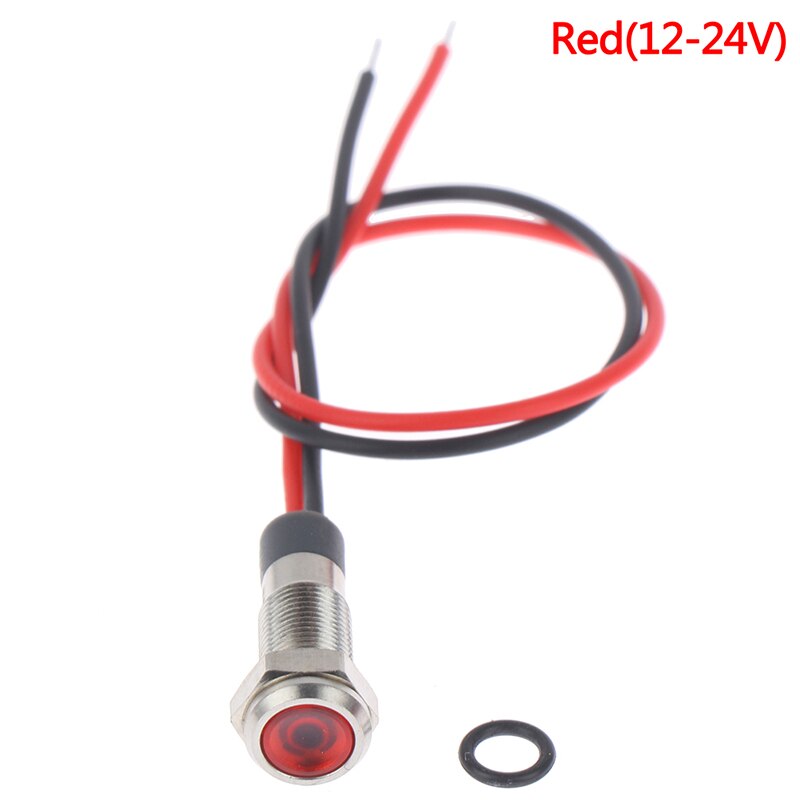 IP67 Waterproof LED Metal Warning Indicator Light 6mm Pilot Signal Lamp 3v-6v/12-24V /220v Red Yellow Blue Green White: Red 12-24V