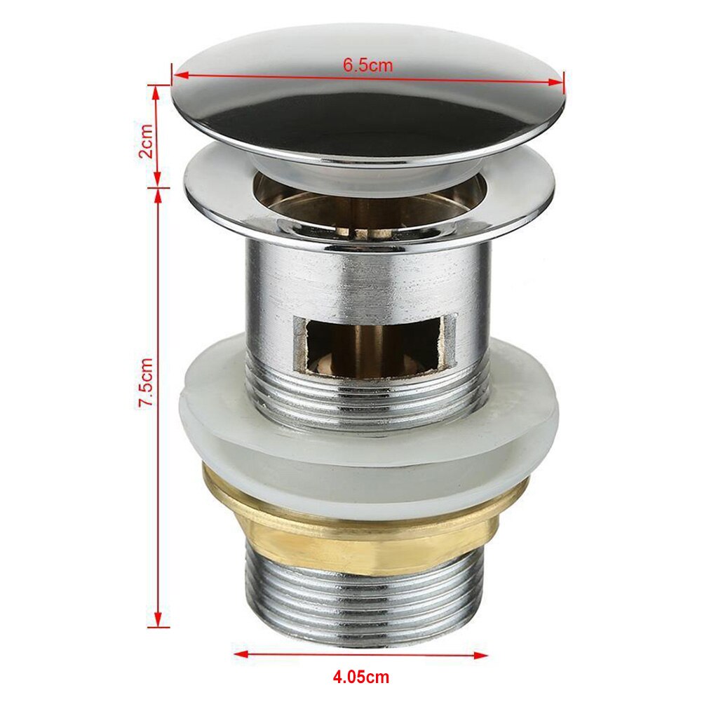 1pcs Bathroom Sink Drain Stopper Sink Tap Push Button Pop up Waste Plug Slotted Drain