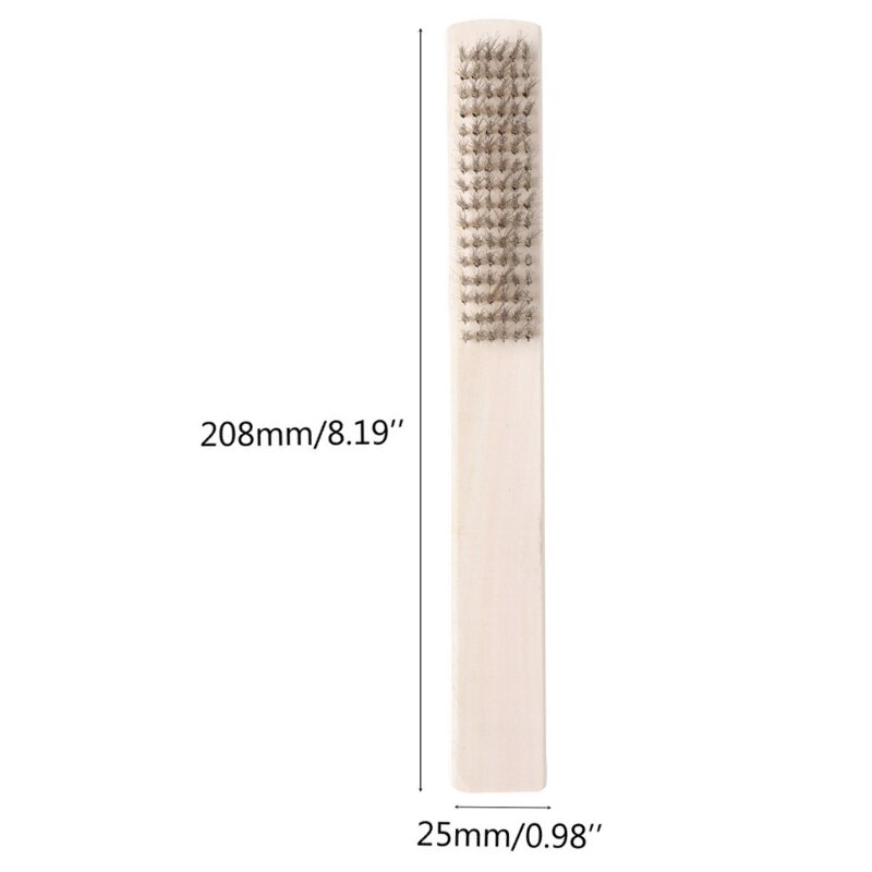 6Row Steel Copper Wire Wood Handle Scratch Brush For Polishing Grinding Cleaning