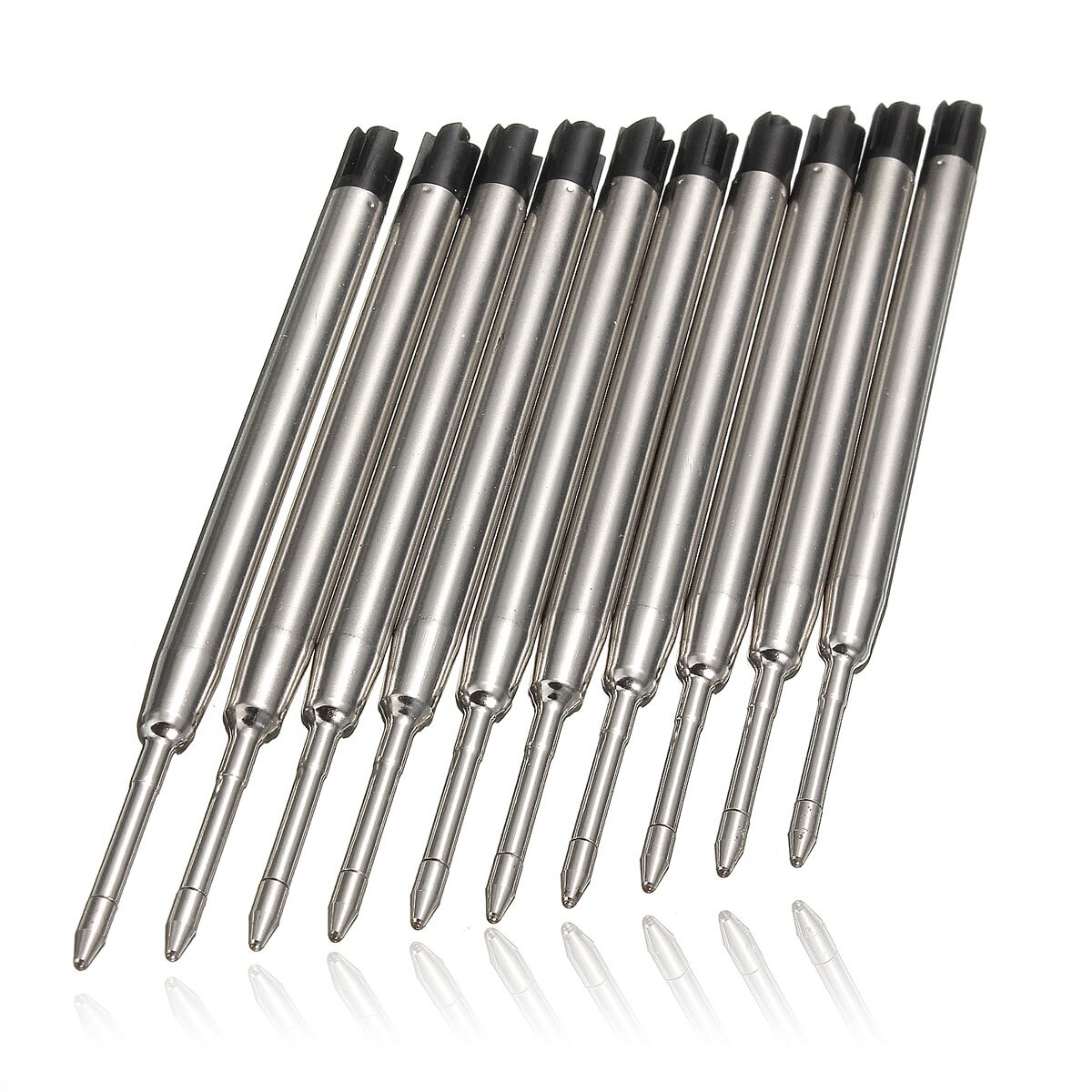 10 stk 0.5mm sort farve kuglepunktspåfyldninger til udskiftning af genopfyldning til parker-stil blæk kuglepenne skolekontorartikler: Default Title