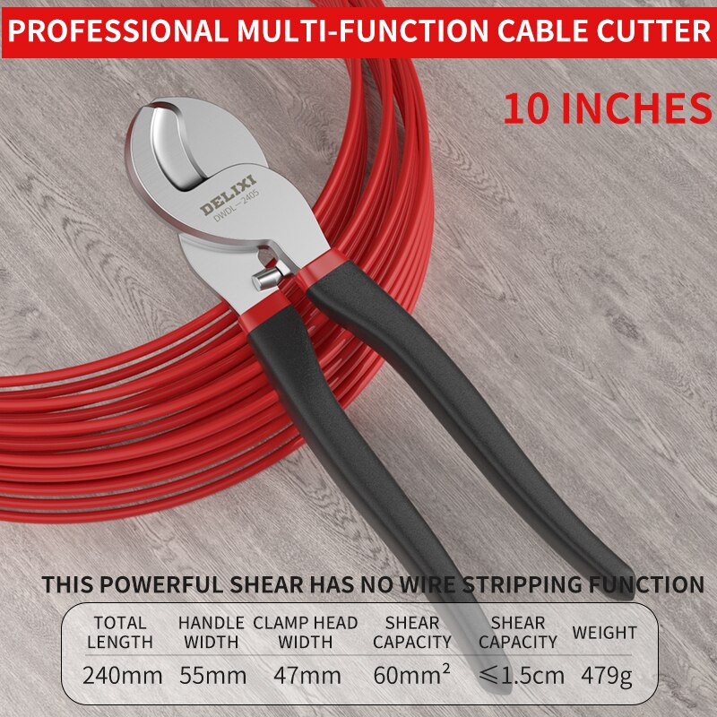 Insulated Cable Cutter Wire Stripper Electrician Shears Pliers Scissors Cutting Tools Manual 6 8 10 Inch Stranding Pliers: Orange
