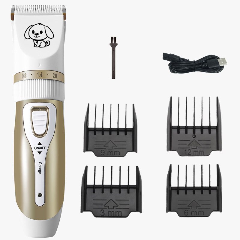 Hund hårklippare för hundar kattklippare uppladdningsbar rakapparat för djur hårklippningsmaskin hårklippning trimsats: Standard 02