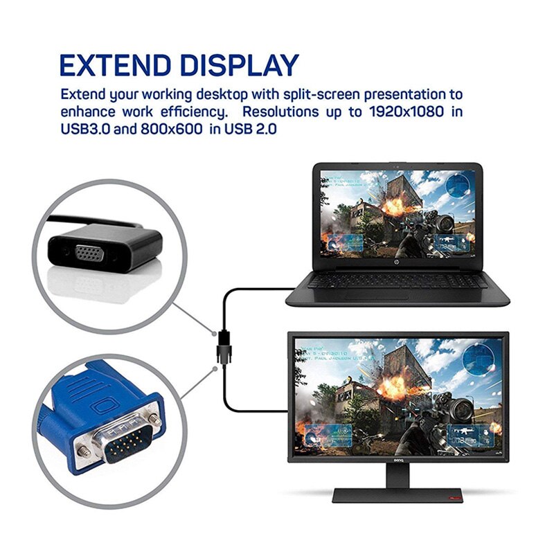 USB 3.0 Naar VGA Adapter Kabel Externe Grafische Kaart Video Multi-display Adapter Converter Voor PC Laptop Windows 7 8 10