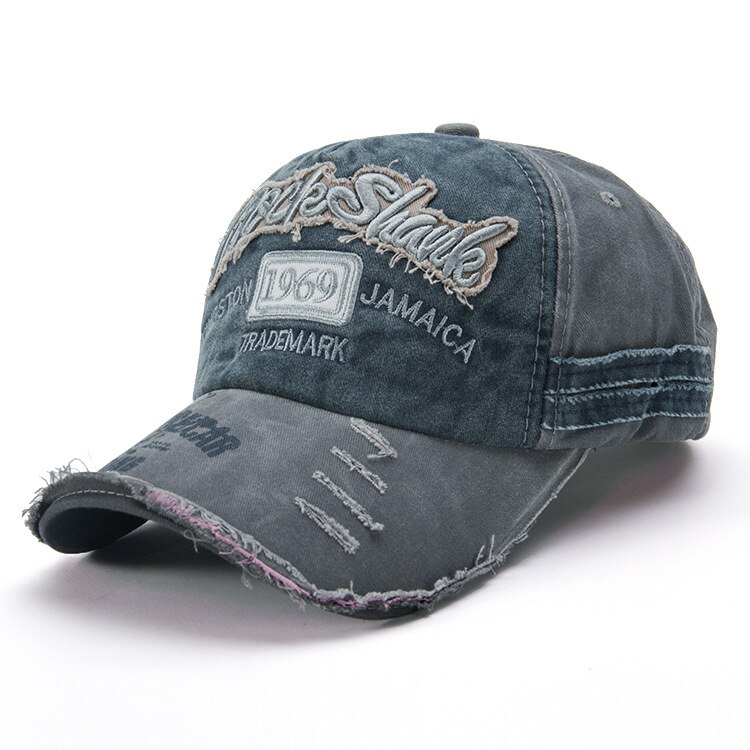 Gorras de béisbol rasgadas para hombre, gorros de sol a la , 1969: Gris