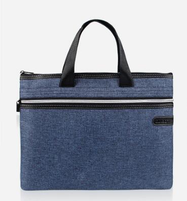 Oxford stoff dokumentveske stor kapasitet tote bag mannlig forretningsinformasjon bok bag lerret dokumentmappe dokumentbag: Blå