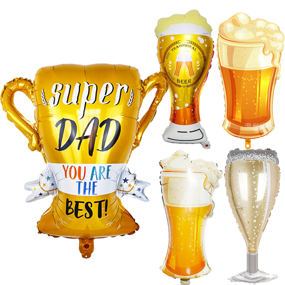 Super Dad Ballons Happy Father's Day Champagnerfolie Helium Ball Champagner Bier Ballon Vatertagsgeschenke Zubehör Globos