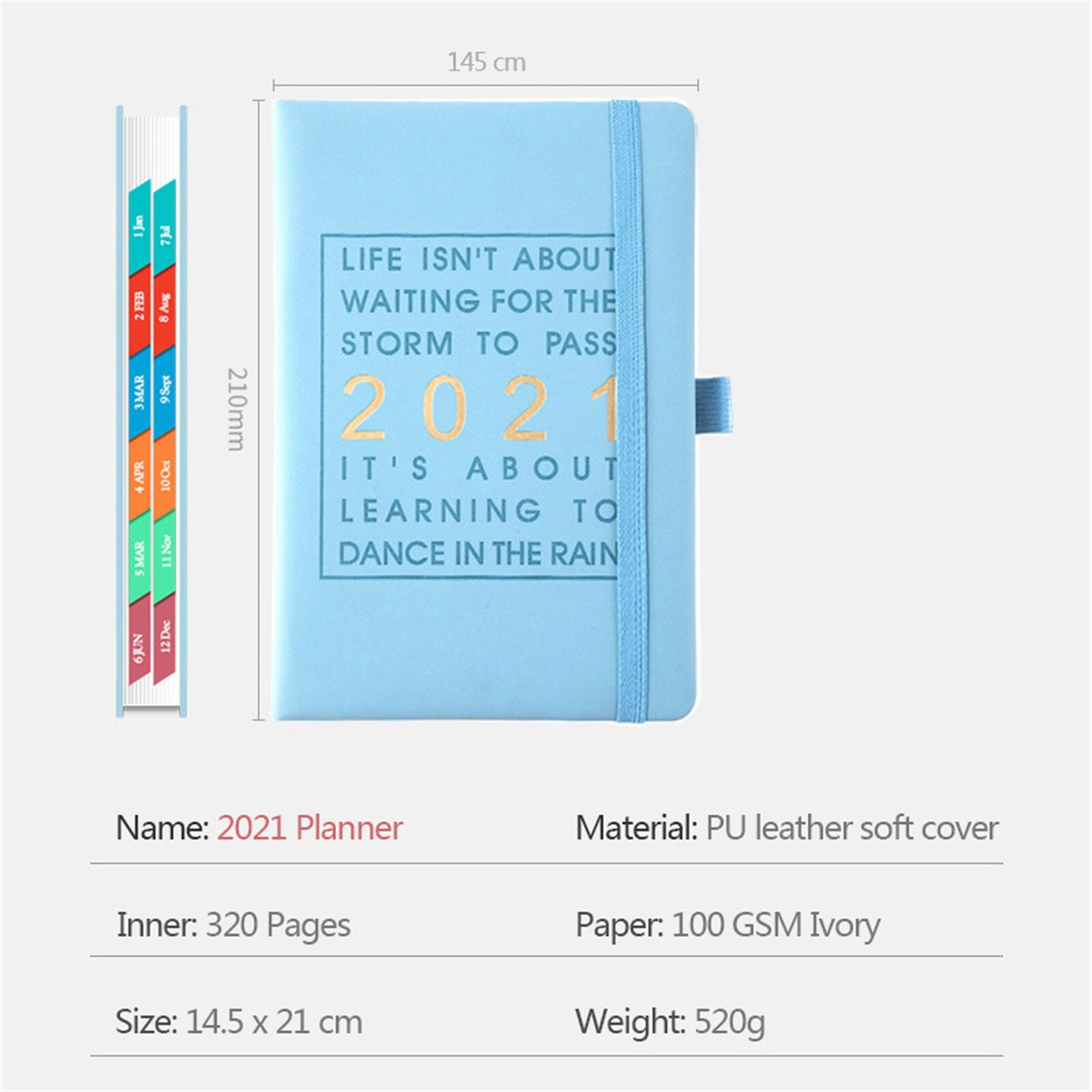 A5 Week To View Notepad Diary Hardback Cover Planner