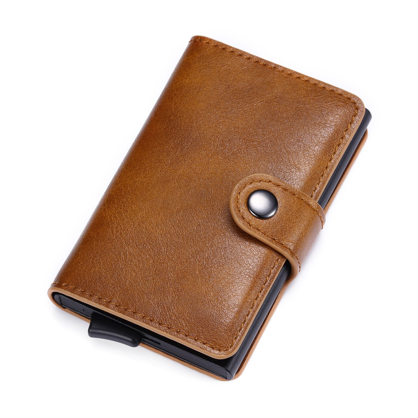 RFID Anti-theft Swipe Credit Card Holder Men's Business Accessories Card Protective Sleeve Wallet Metal Bank Credit Card Bag: Beige 001