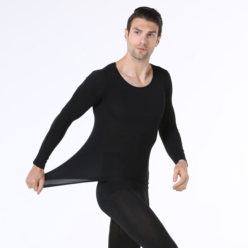 O Neck Base Women Thermal Underwear For Women Men Thermal Clothing Second Skin Winter Female Thermal Suit: black men