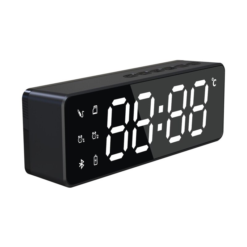 Wireless Bluetooth Speaker FM Radio Sound Box Desktop Alarm Clock Subwoofer Music Player TF Card Bass Speaker Boom: 1