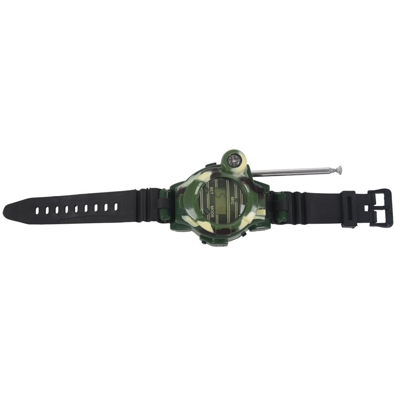 1 paar lcd-radio, 150m horloges, walkie-talkie, 7 in -in -1 kinderhorloge, radio, buitenintercom, speelgoed (kleur: groen)