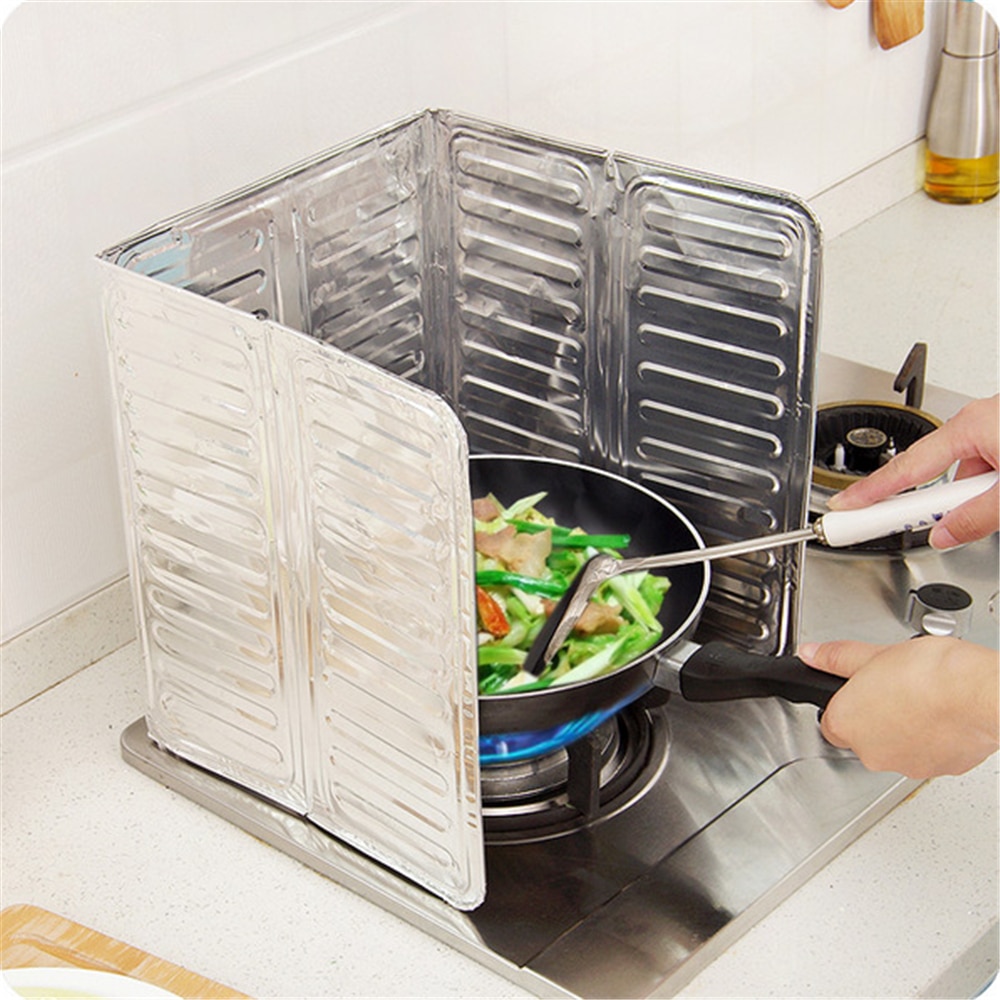 1 st oljeblock kök gasspis baffel fett folie isolering stänkplatta matlagning baffel stanniol skiva aluminium kokkärl