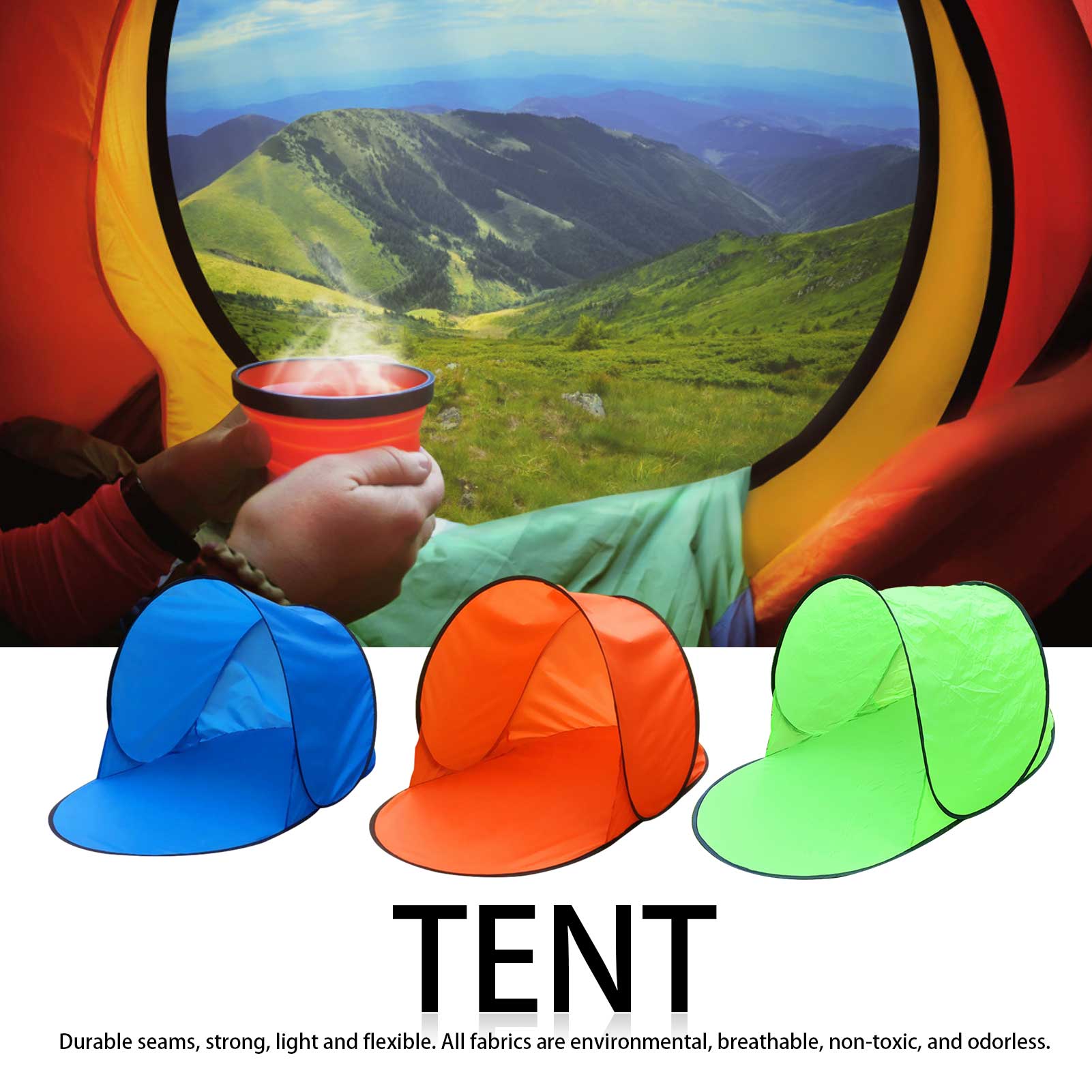 Leisure Tent Single Layer Sun Protection Camping Tent Outdoor Ultralight Camping Tent Four Season Tent For Hiking Backpacking
