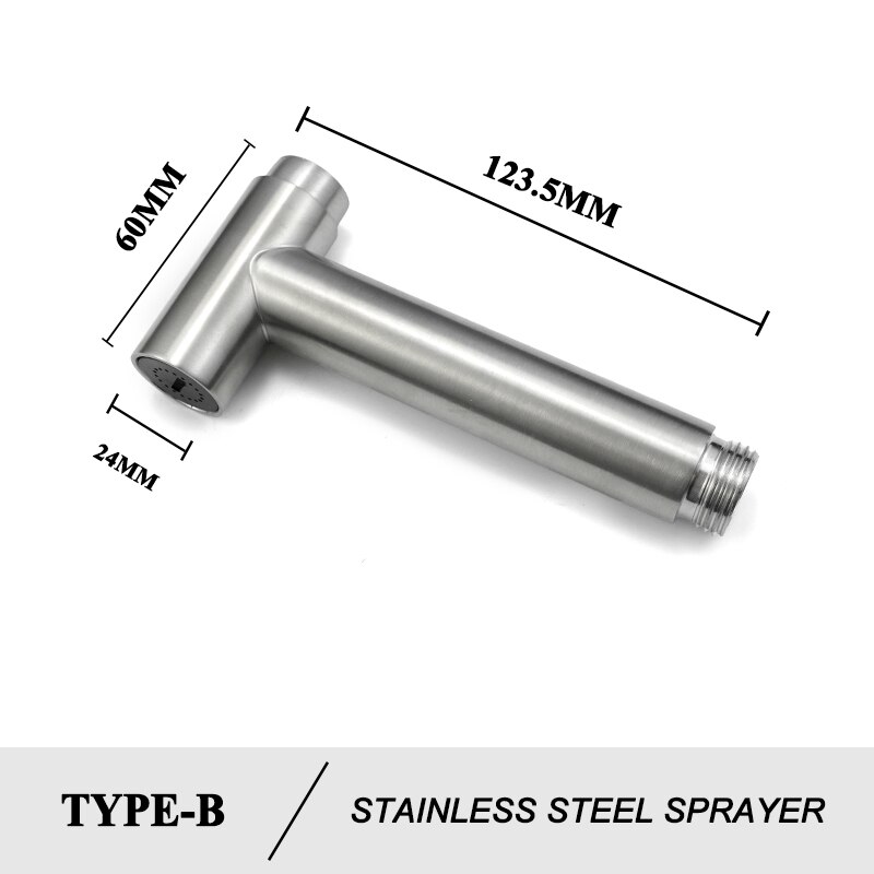Stainless Steel Toilet Hand Held Bidet Faucet Sprayer Bidet Set Sprayer Toilet Spray Bathroom Self Cleaning Shower Shattaf Tap: B Sprayer Only