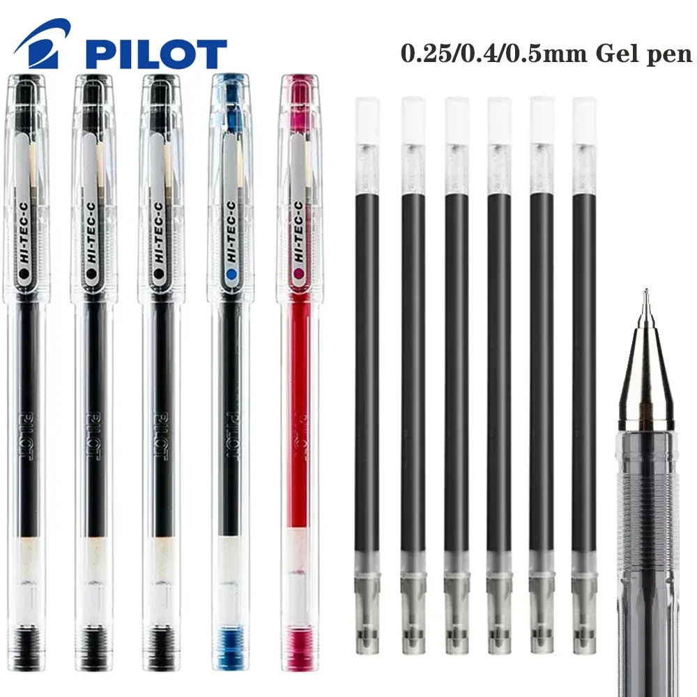 Pilot gelpenna hi-tec-c sprutspets finansiell bötespenna 0.25/0.3/0.4/0.5mm svart penna kontorstillbehör skola japansk brevpapper