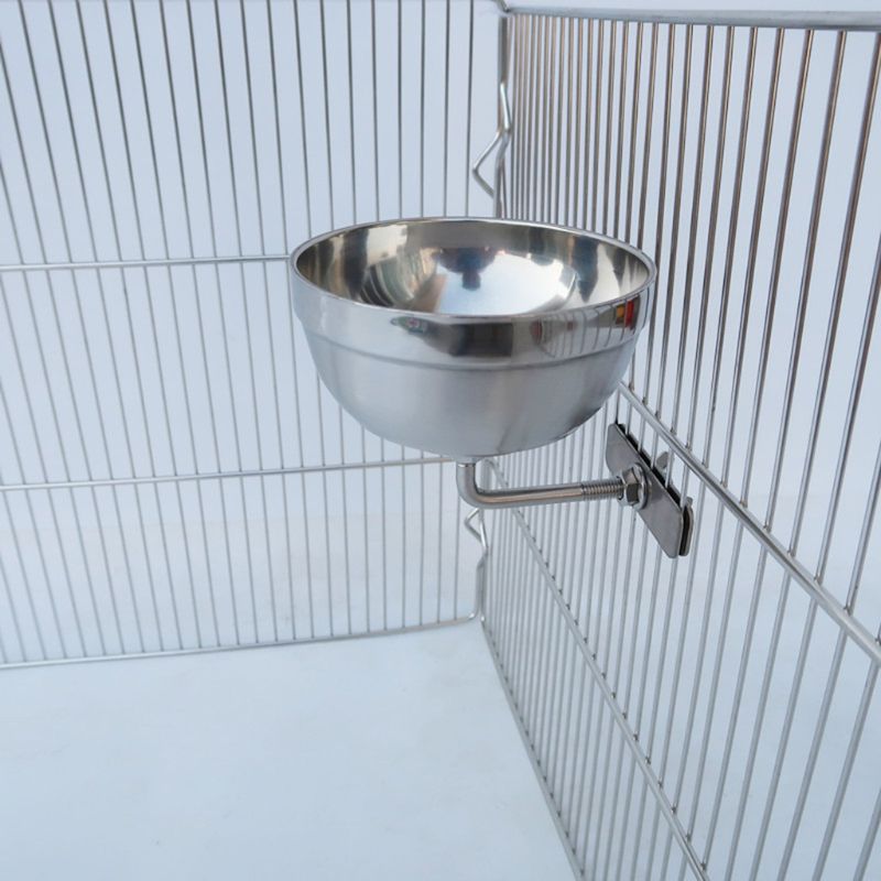 Rvs Vogel Papegaai Feeder Voerbak Vogels Kooi Voedsel Kom Container Vogel Voeden Levert C42