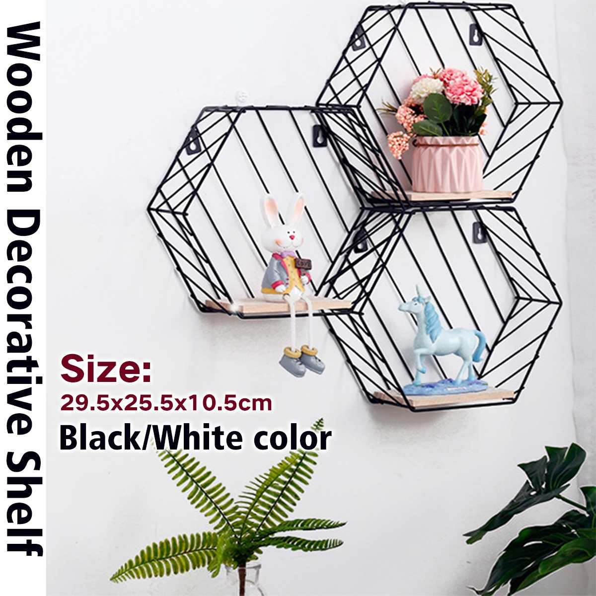Estante de pared Hexagonal con huecos de hierro para colgar figuras geométricas, estante de decoración de estilo nórdico