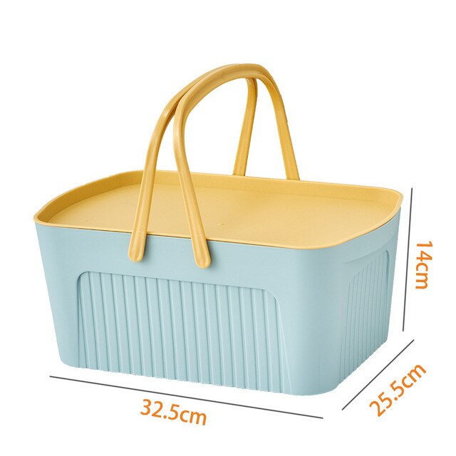 Bathroom Folding Dirty Clothes Storage Basket Laundry Basket Household Wall Hanging Large Portable Sundries Finishing Basket: light blue yellow