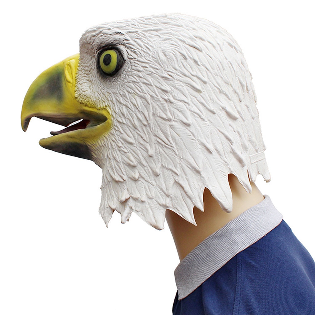 Hvid fugl fuld hovedbeskyttelse stænksikker maske latex cosplay fest prop latex maske hvid due cosplay legetøj maske