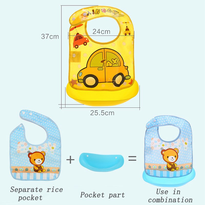 1 Pcs Waterproof Baby Bibs Apron Cute Cartoon Baby Bibs Towel Adjustable Detachable Baby Burp Bibs Infant Supplies