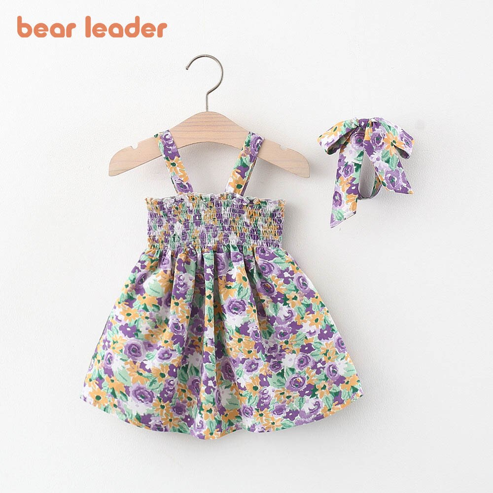 Orso Leader 2022 abiti estivi per bambina abbigliamento per bambini moda per bambina abito con bretelle carino fascia 2 pezzi abiti abiti per bambini