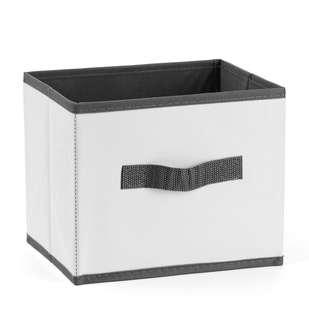 Canvas Foldable Square Felt Home Storage Collapsible Basket Bag Folding Box Nursery Underwear Magazine Organizer Laundry Basket: White