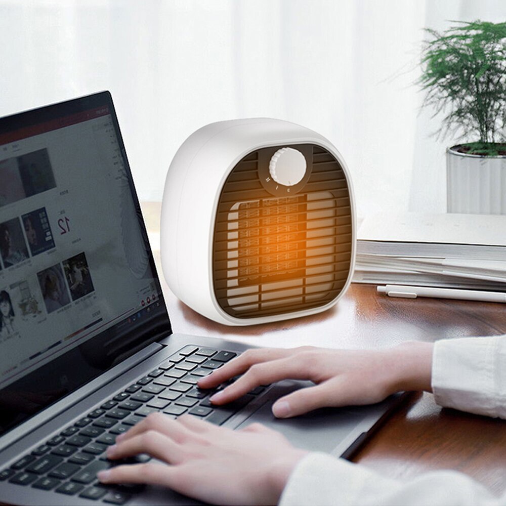 Calentador eléctrico de 1000W, calefactor de invernadero ajustable de dos velocidades, calentador eléctrico de escritorio rápido y silencioso para oficina