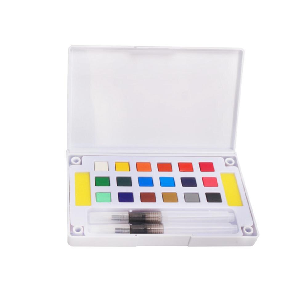 12/18/24/36 Kleuren Compressed Art Supplies Verf Set Pigment Effen Draagbare Verf Doos Afneembare Aquarel Met Borstel reizen