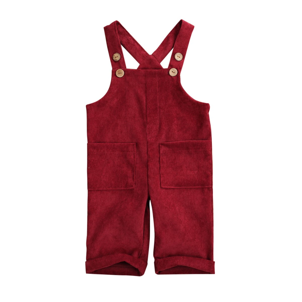 Au småbørn barn baby dreng pige fløjlsbukser jumpsuit smækbukser overalls tøj 0-5t: Rødvin / 5