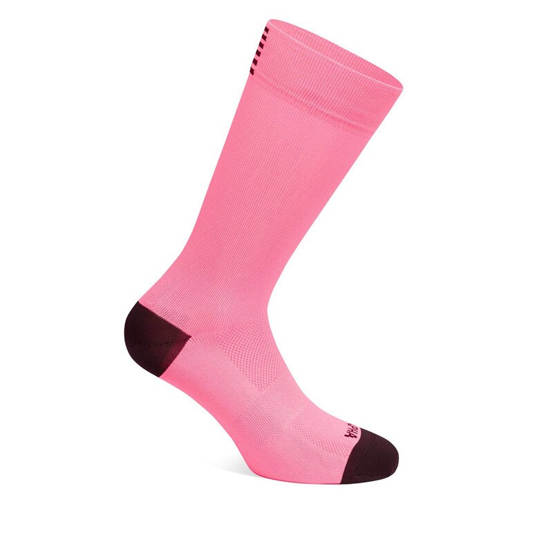 Brand Sport Cycling Socks Outdoor Men Women Running Basketball Climbing Socks: Solid R- pink