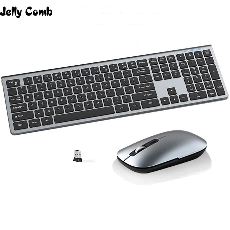 Jelly Comb – ensemble clavier et souris sans fil USB 2.4G, silencieux, pour ordinateur portable, Notebook, ordinateur de bureau