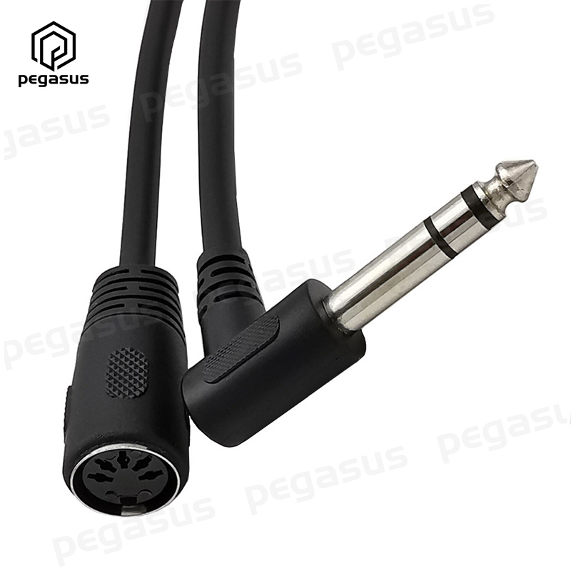 6.35Mm Stereo 1/4 "Jack Plug Naar 5 Pin Midi Din Vrouwelijke Socket Audio Adapter Kabel 1.5M