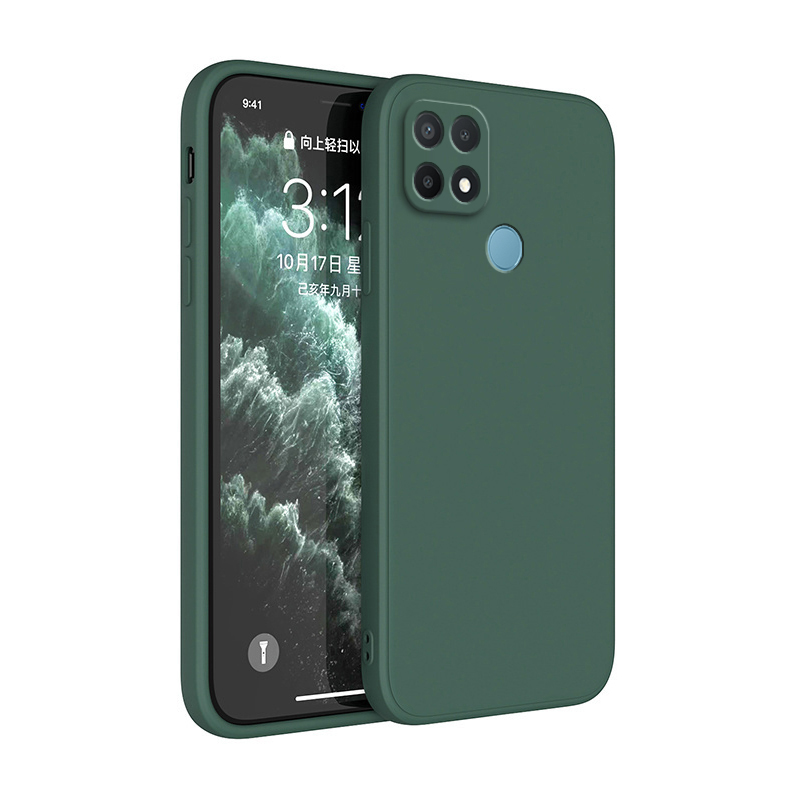 Coque de protection antichoc carrée en silicone liquide, coque d'origine pour Redmi 10A 10C 9A 9C NDavid: EVA / Gris foncé