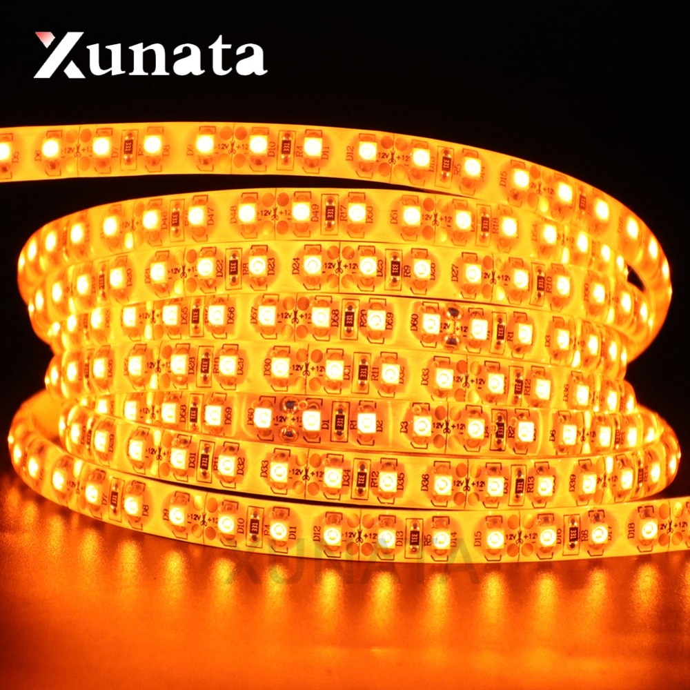 DC12V 5050 3528 SMD Led Licht Oranje 60 Leds/m 120 Leds/m IP21 IP65 Led Strip 5 m/partij Wit/Zwart PCB