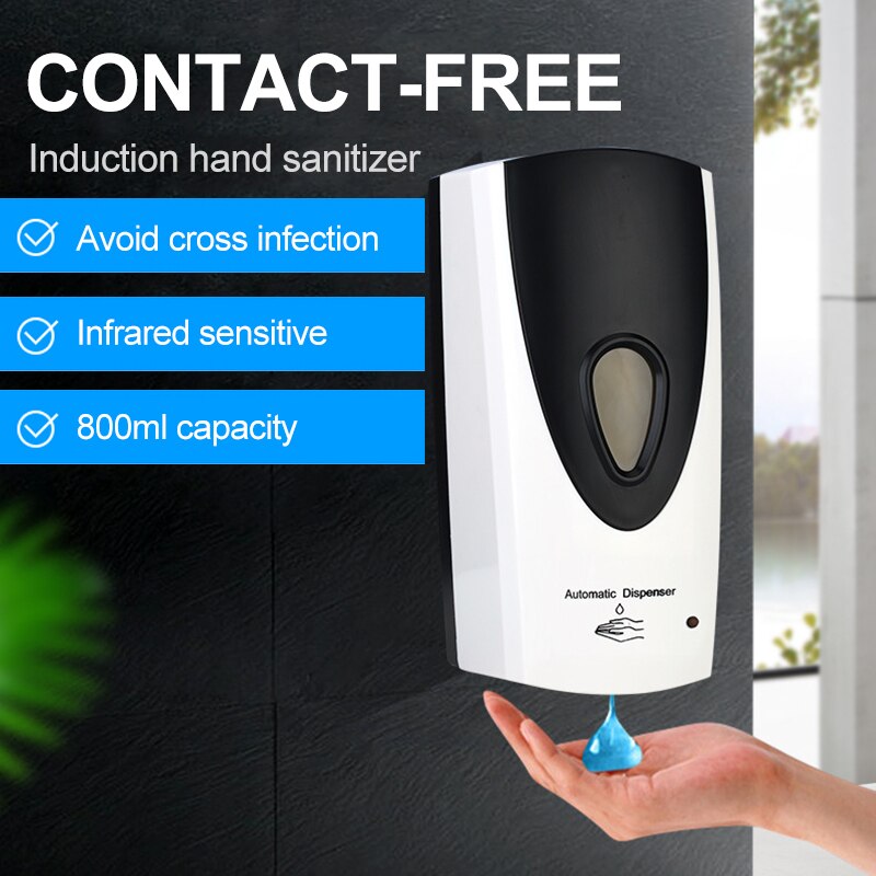 800ml Touchless Automatic Soap Dispenser Sensor Liquid Hand Disinfection Washing Cleaning Device for Kitchen Bathroom