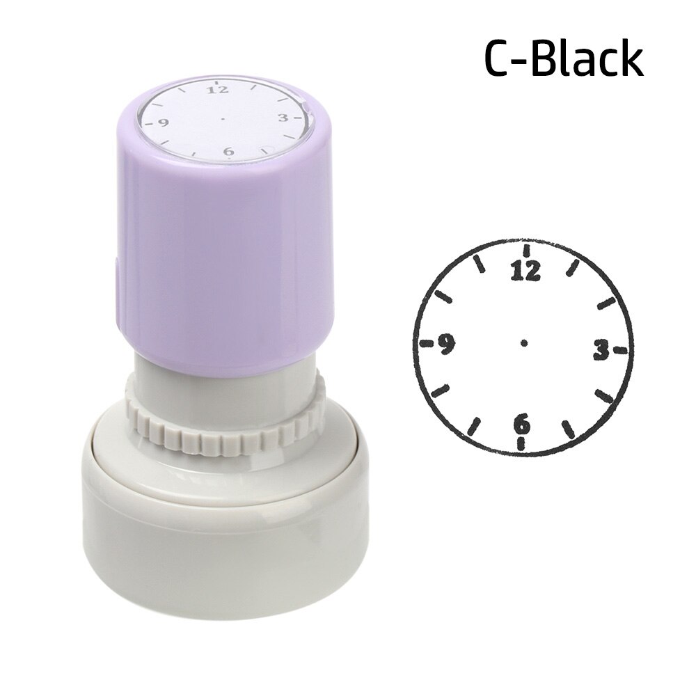 1pc Clock Stamp Teaching Tools for Kids Learning on Watch Multiple Style Student Teaching Tools Seal for Primary school supplies: C Black