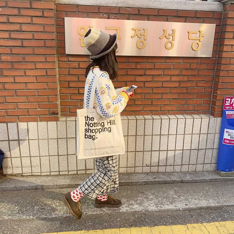 Tote gjenbrukbare dagligvarer shopper poser for kvinner lerret shopping bag notting hill books bag kvinnelig bomullsklut skulderveske