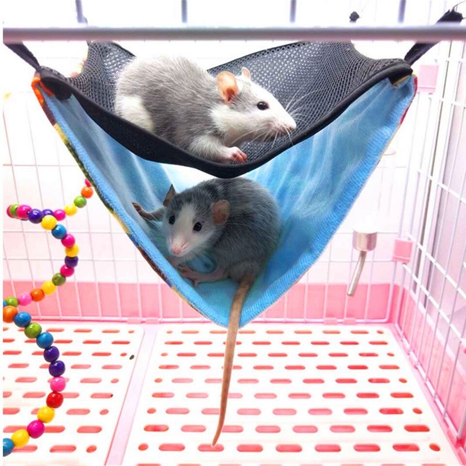 Hamster Squirrel Hammock Small Animals Summer Autumn Breathable Durable Canvas Double Layer Hanging Sleeping Cages Pet Supplies