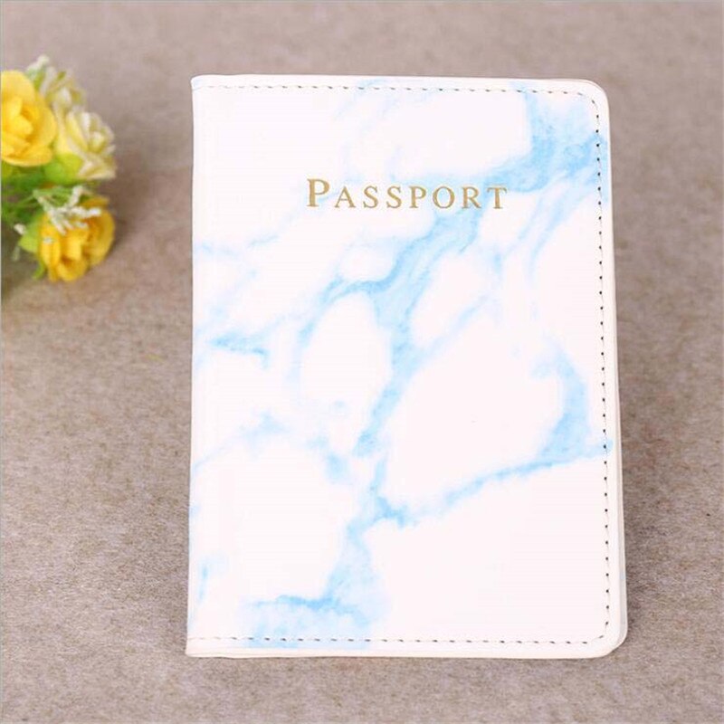 Mode Reizen Vintage Zaken Passport Covers Holder Multi-Functie Id Bank Card Pu Leather Wallet Case Travel Accessoires: Blue