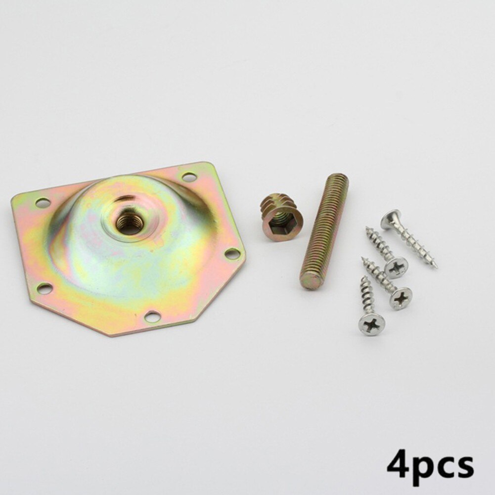 4Pcs Angled Wood Legs Fixing Plate Bracket Furniture Table Feet Set With Screws Bracket Table Feet Sofa Angled Legs Fixing Plate