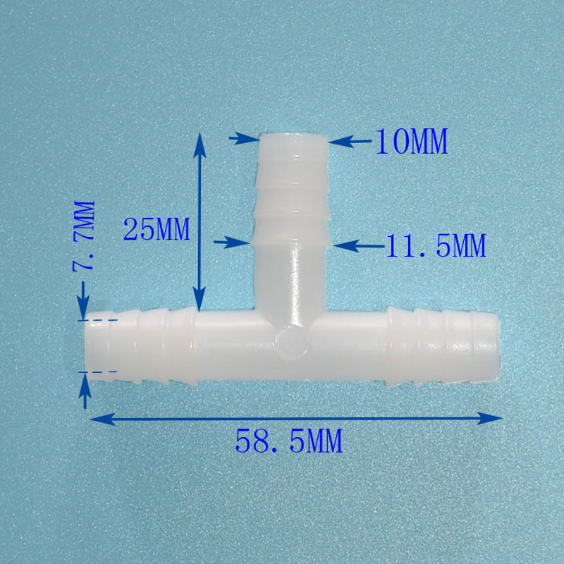 wxrwxy 10mm Tee connector 10mm tee barb water splitter garden irrigation connector barbed Air pipe fittings 20 pcs: Default Title